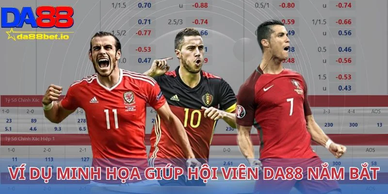 Kèo Chấp 2 2.5 Trái Cùng Thông Tin Giúp Bạn Chơi Bất Bại 3 Ví dụ minh họa giúp hội viên Da88 dễ dàng nắm bắt